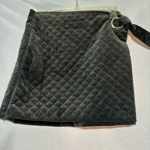 Gray Velour Mini Wrap Tie Skirt Size M
